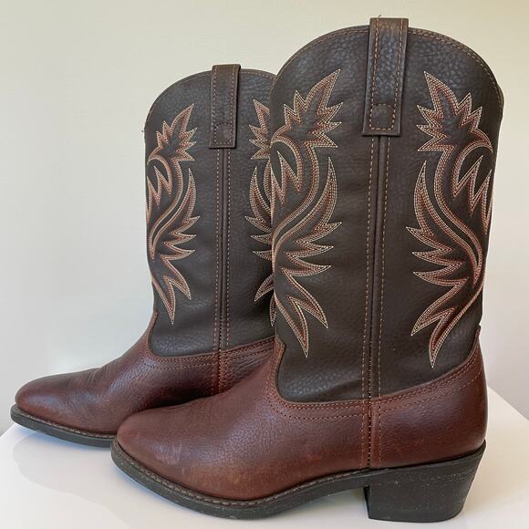 Men’s Laredo Western Leather Boots Sz 8.5 D Copper Kettle Trucker 4243 - Picture 7 of 11